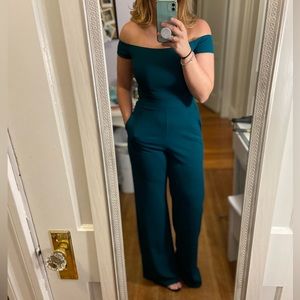 Green zip up jumpsuit